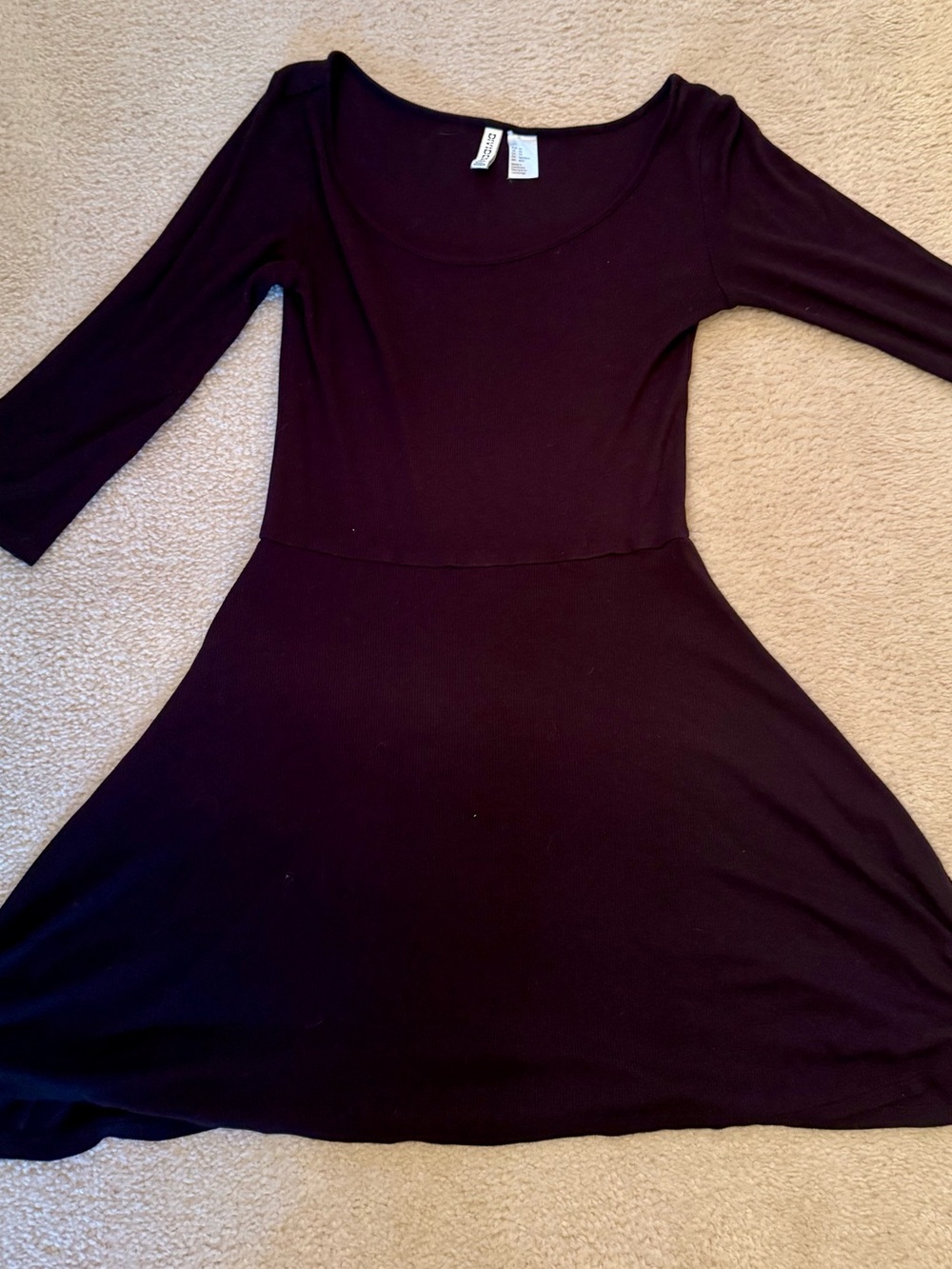 Women's Scoop Neck Fit & Flare Dress - Black